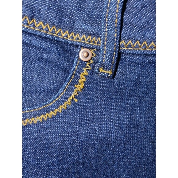 House Of Harlow Bootcut Cuffed Dark Wash Retro Style High Rise Jeans 28x29.5 NWT - Picture 8 of 8